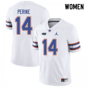 Women's Florida Gators #14 Lucas Krull NCAA Jordan Brand White Authentic Stitched College Football Jersey KXV2362HP